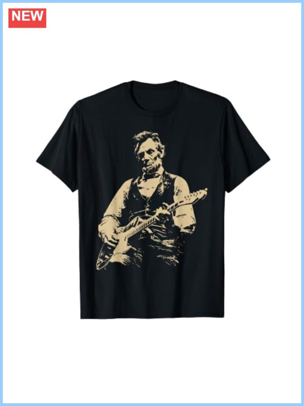 Abraham Lincoln Electric Guitar Graphic Tee Short Sleeve